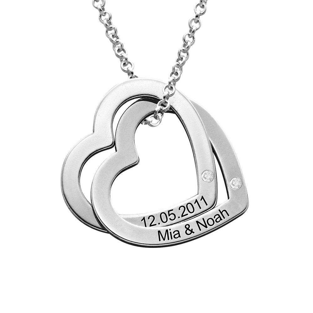 Claire Kette mit verschlungenen Herzen und Labordiamanten - Silber-1 Claire Kette mit verschlungenen Herzen und Labordiamanten - Silber-1 Produktfoto
