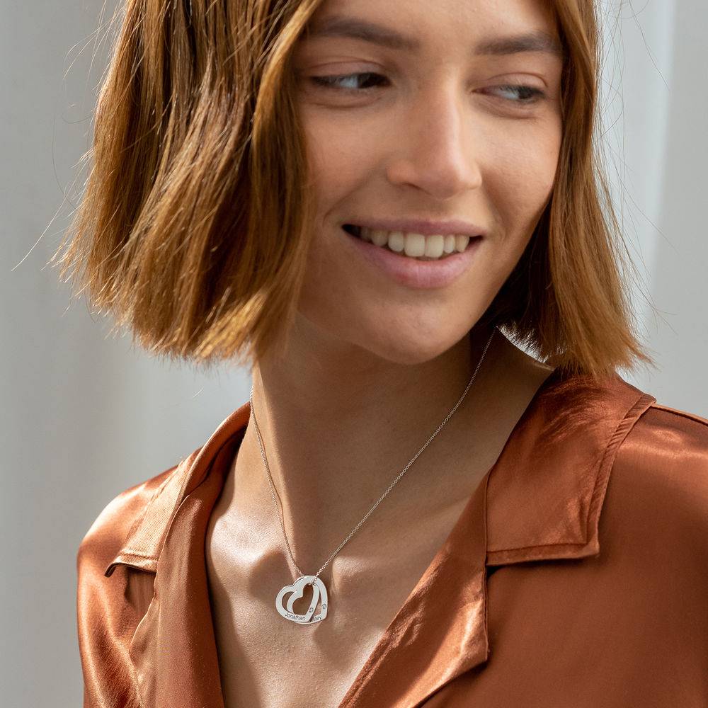 Claire Kette mit verschlungenen Herzen und Labordiamanten - Silber-2 Claire Kette mit verschlungenen Herzen und Labordiamanten - Silber-2 Produktfoto