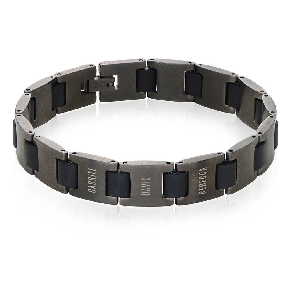 Edge Herrenarmband - schwarzer Edelstahl-1 Produktfoto