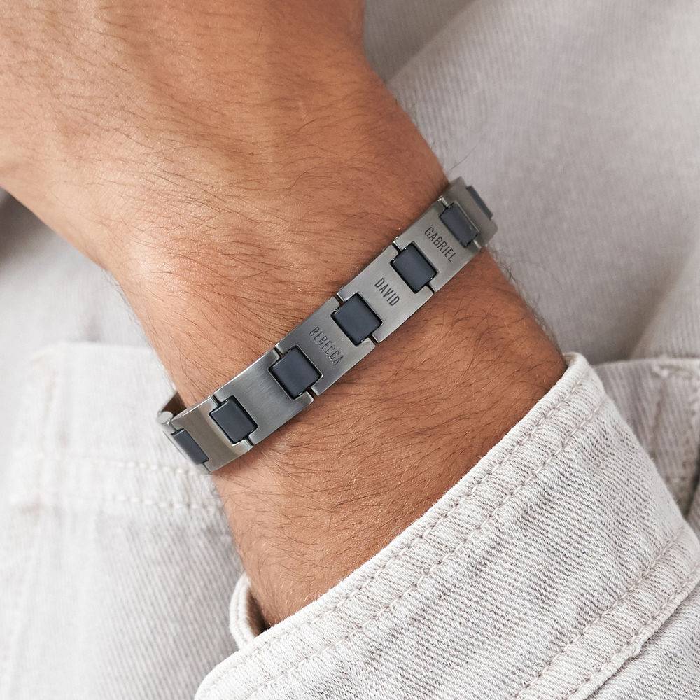 Edge Herrenarmband - schwarzer Edelstahl-3 Produktfoto