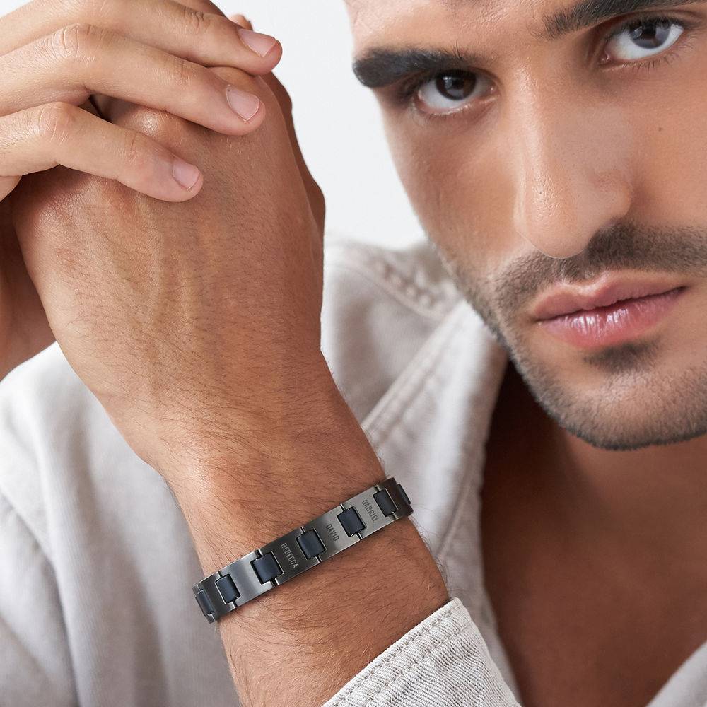Edge Herrenarmband - schwarzer Edelstahl-5 Produktfoto