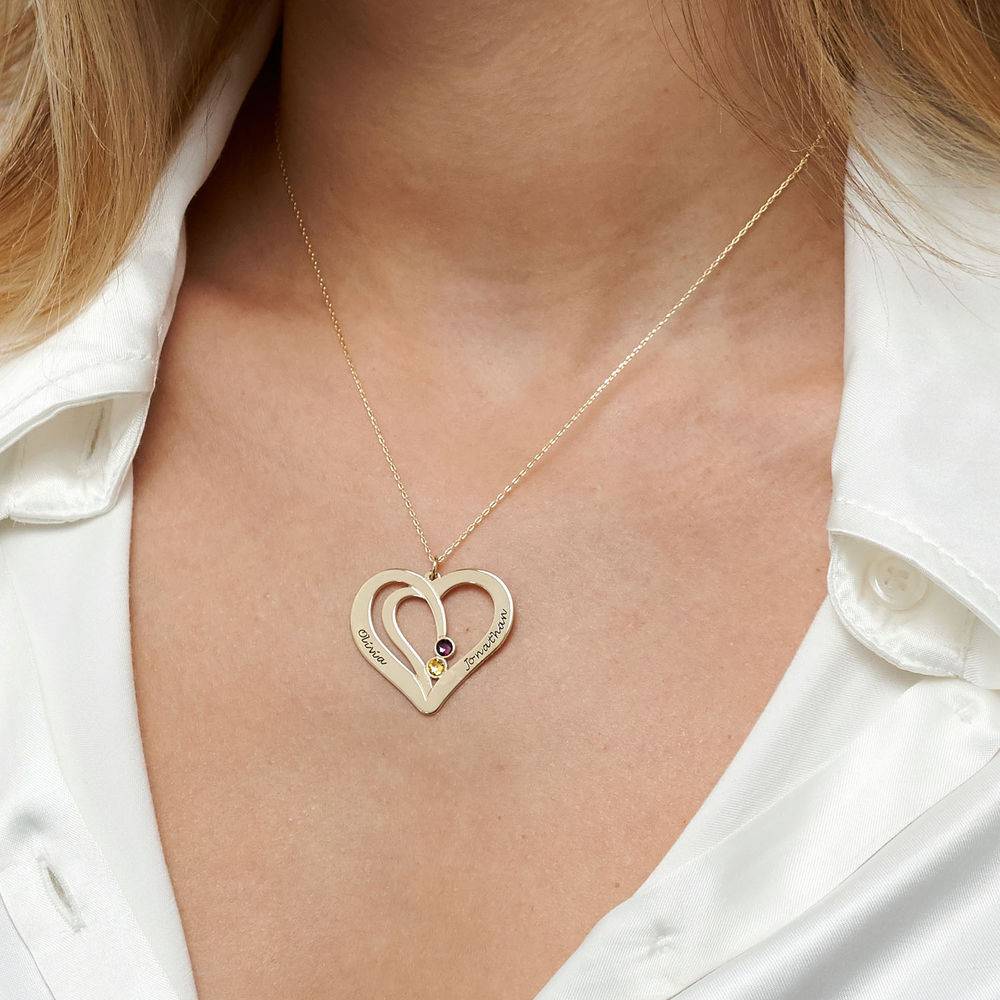 Gravierbare Pärchenkette mit Geburtssteinen - 417er Gelbgold-2 Gravierbare Pärchenkette mit Geburtssteinen - 417er Gelbgold-2 Produktfoto