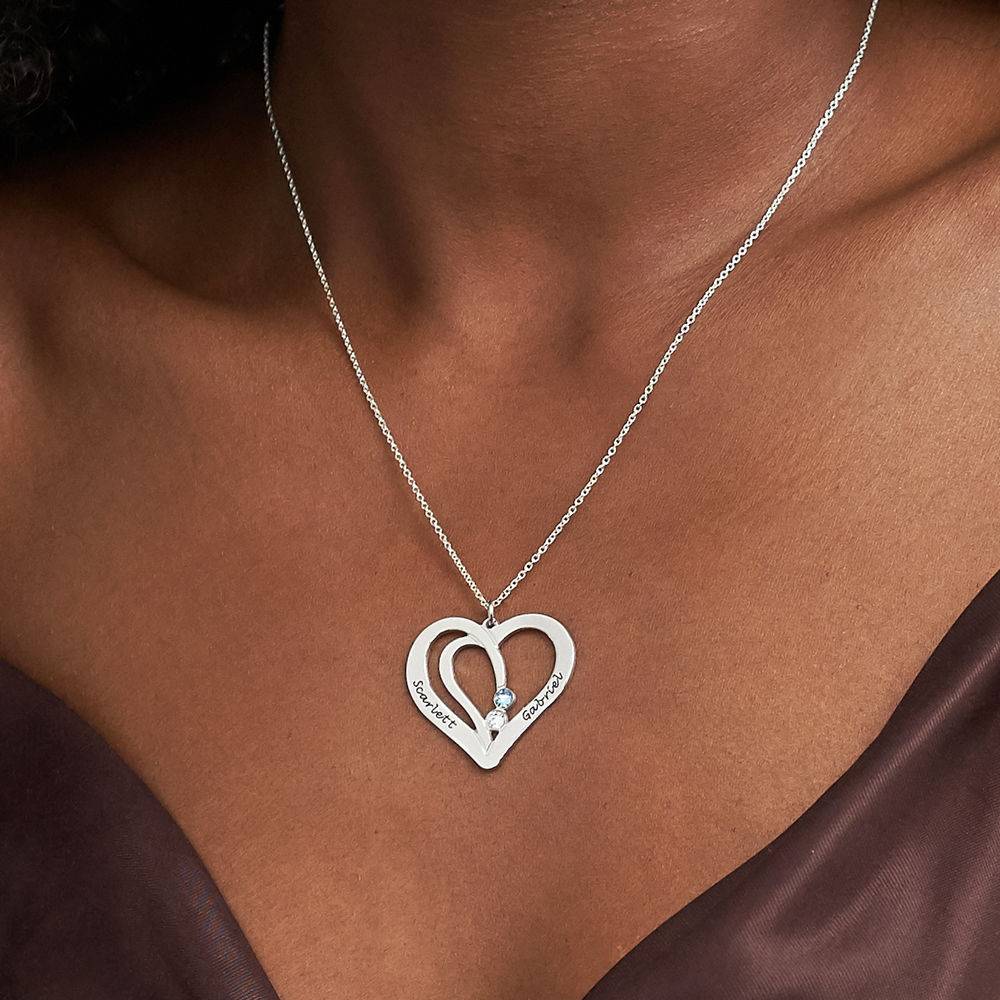 Gravierbare Pärchenkette mit Geburtssteinen - 417er Weißgold-3 Gravierbare Pärchenkette mit Geburtssteinen - 417er Weißgold-3 Produktfoto