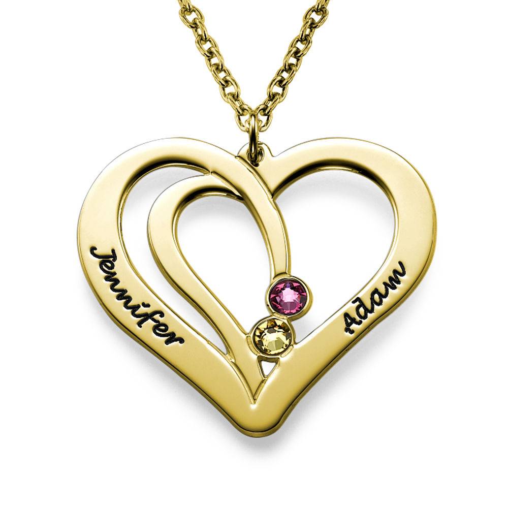 Gravierbare Pärchenkette mit Geburtssteinen - Gold-Vermeil-3 Gravierbare Pärchenkette mit Geburtssteinen - Gold-Vermeil-3 Produktfoto
