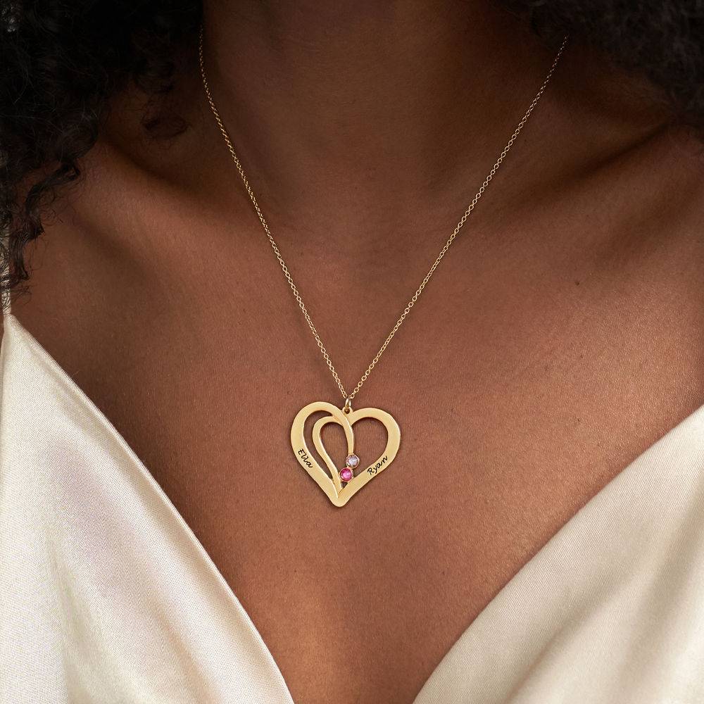 Gravierbare Pärchenkette mit Geburtssteinen - Gold-Vermeil-4 Gravierbare Pärchenkette mit Geburtssteinen - Gold-Vermeil-4 Produktfoto
