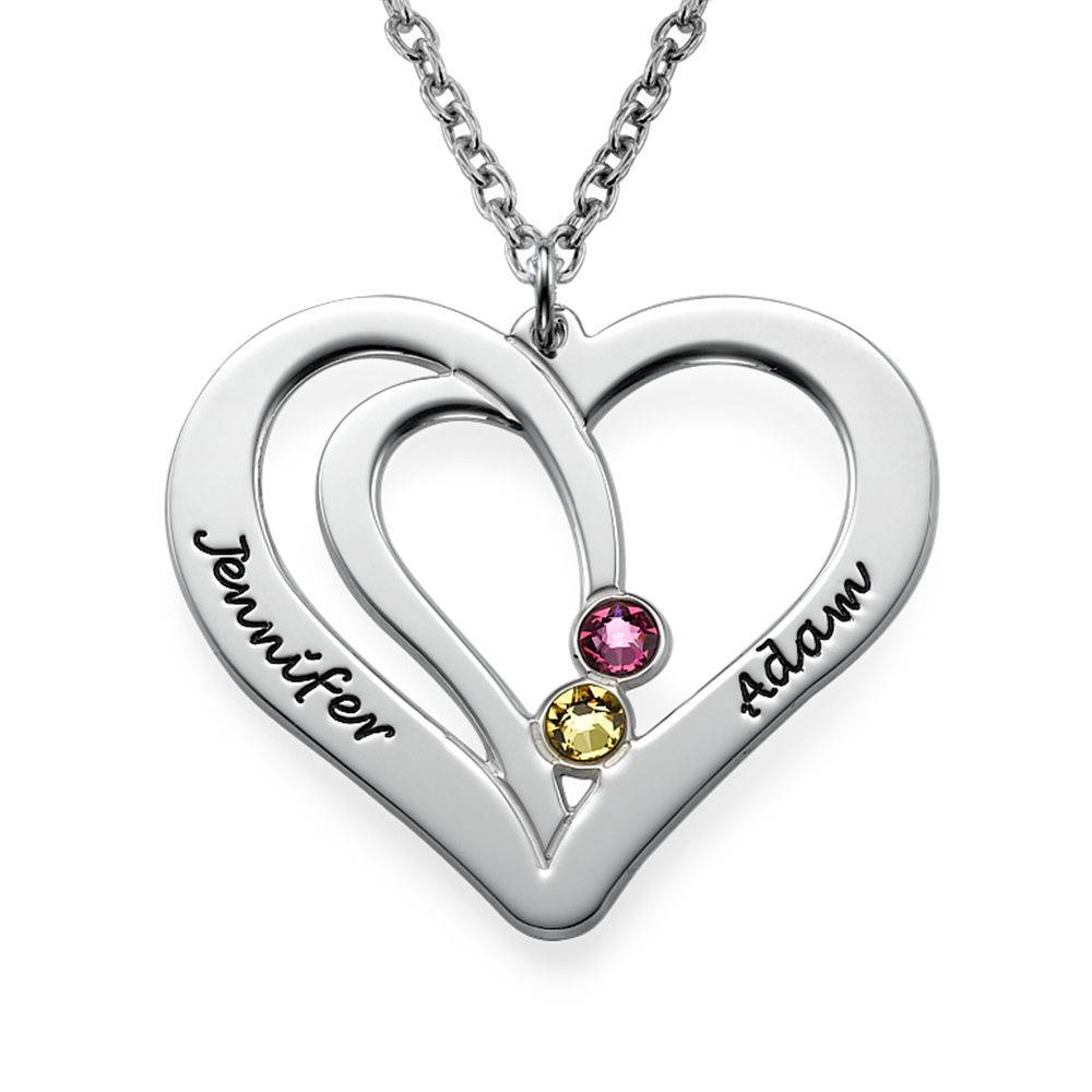 Gravierbare Pärchenkette mit Geburtssteinen - 925er Sterlingsilber-3 Gravierbare Pärchenkette mit Geburtssteinen - 925er Sterlingsilber-3 Produktfoto