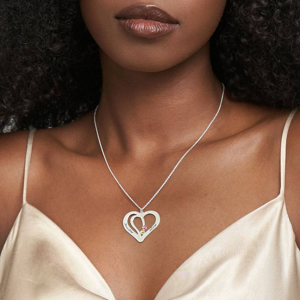 Gravierbare Pärchenkette mit Geburtssteinen - 925er Sterlingsilber-4 Gravierbare Pärchenkette mit Geburtssteinen - 925er Sterlingsilber-4 Produktfoto