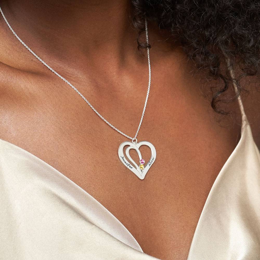 Gravierbare Pärchenkette mit Geburtssteinen - 925er Sterlingsilber-2 Gravierbare Pärchenkette mit Geburtssteinen - 925er Sterlingsilber-2 Produktfoto