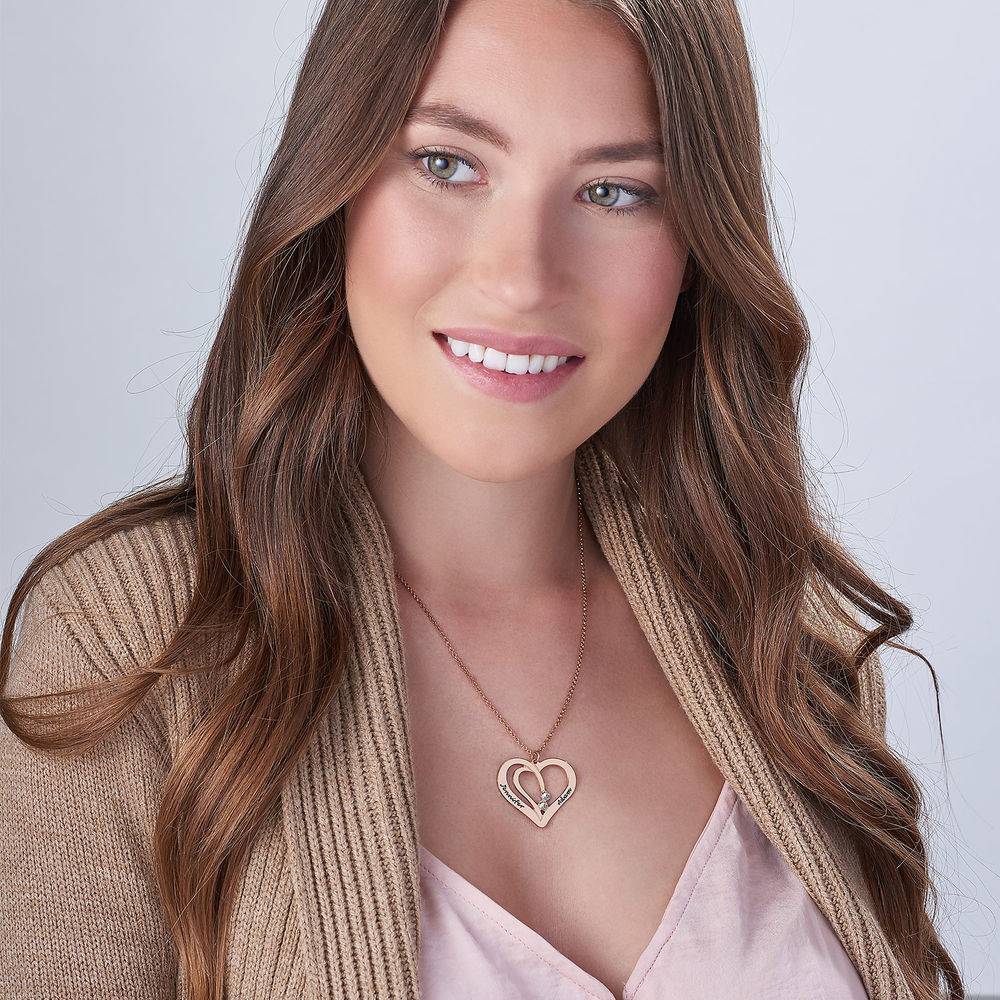 Gravierbare Pärchenkette mit Diamanten - rosévergoldetes Sterlingsilber-1 Gravierbare Pärchenkette mit Diamanten - rosévergoldetes Sterlingsilber-1 Produktfoto