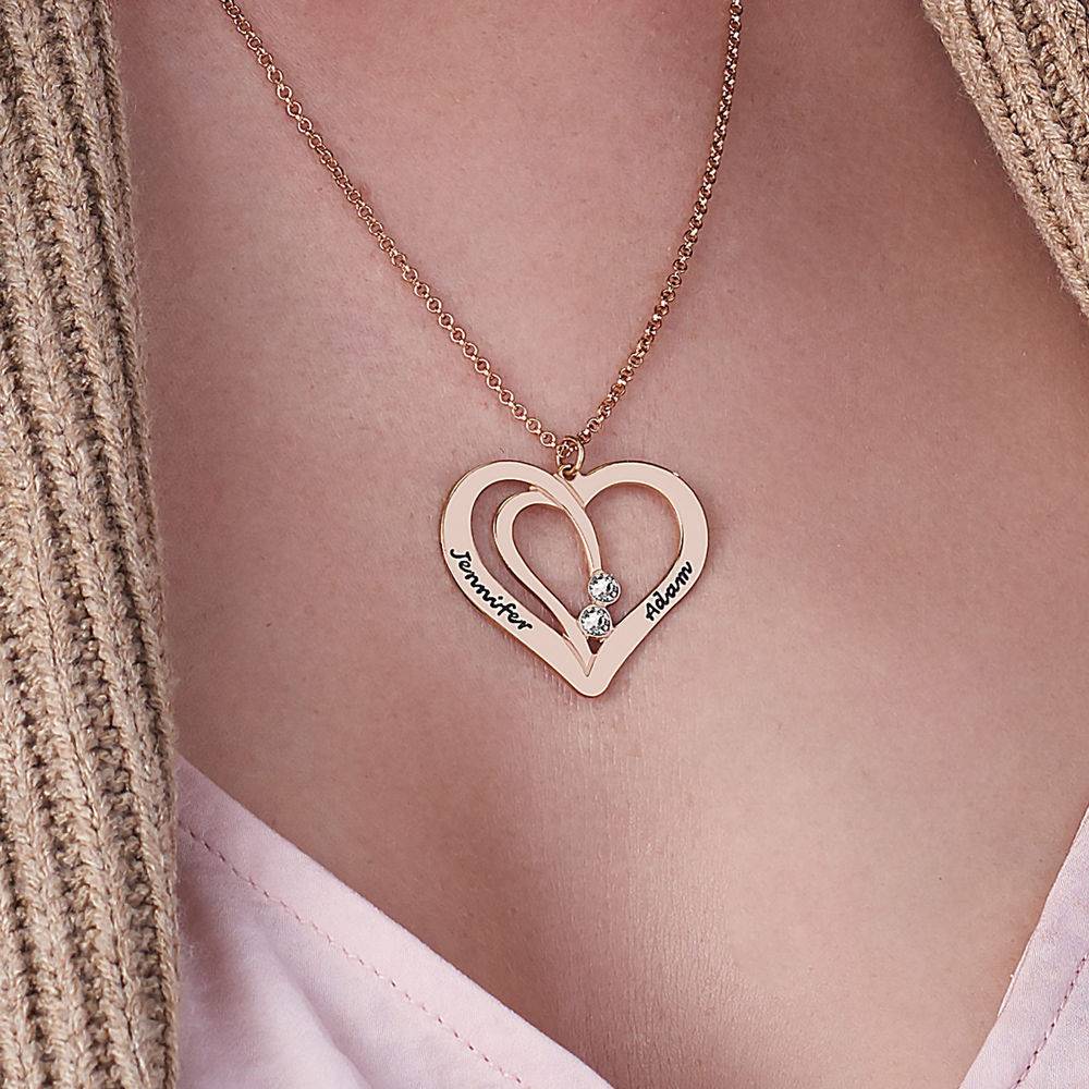 Gravierbare Pärchenkette mit Diamanten - rosévergoldetes Sterlingsilber-3 Gravierbare Pärchenkette mit Diamanten - rosévergoldetes Sterlingsilber-3 Produktfoto