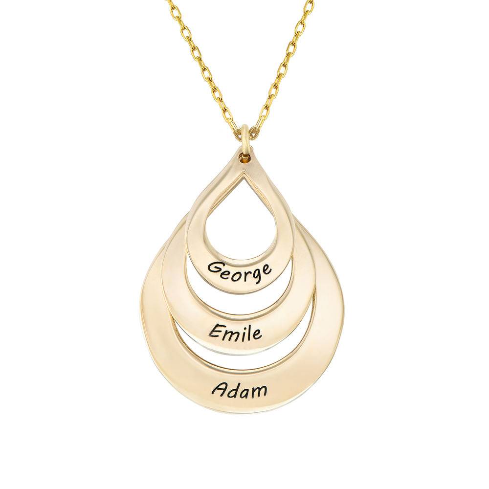 Tropfenförmige Familienkette mit Gravur - 417er Gelbgold-1 Tropfenförmige Familienkette mit Gravur - 417er Gelbgold-1 Produktfoto