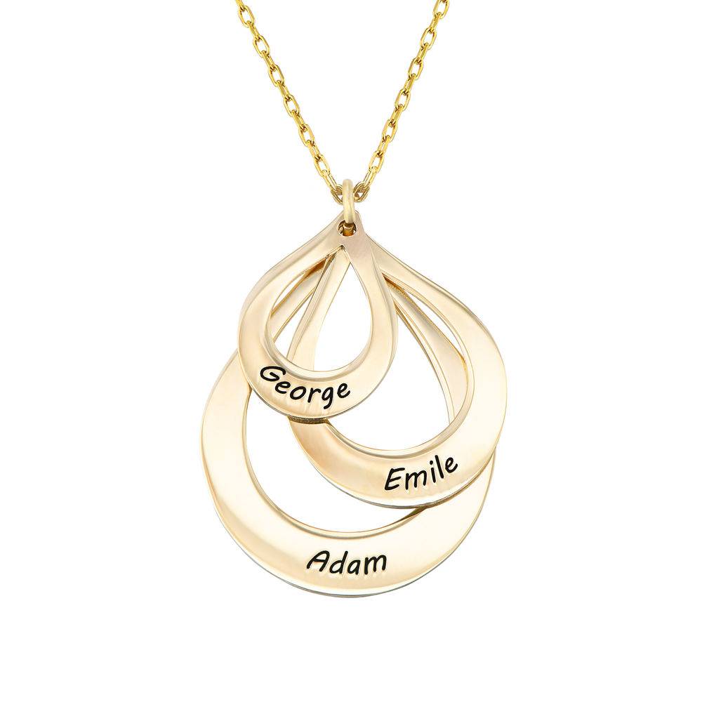 Tropfenförmige Familienkette mit Gravur - 417er Gelbgold-2 Tropfenförmige Familienkette mit Gravur - 417er Gelbgold-2 Produktfoto