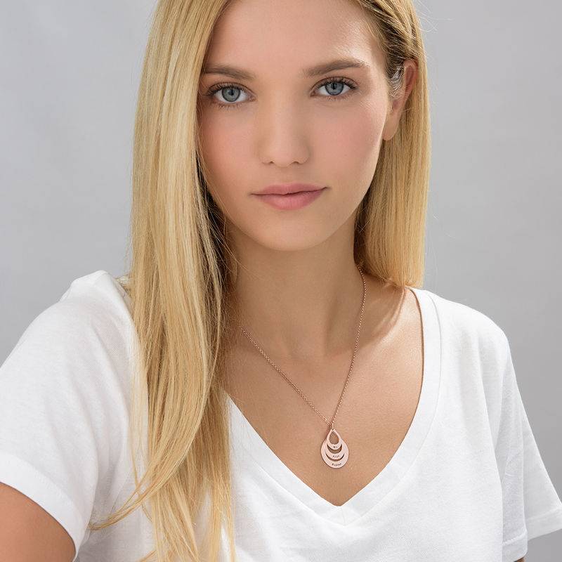 Tropfenförmige Familienkette mit Gravur - rosévergoldetes Sterlingsilber-1 Tropfenförmige Familienkette mit Gravur - rosévergoldetes Sterlingsilber-1 Produktfoto