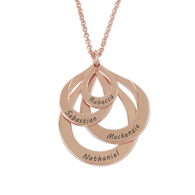 Gravierte Familienkette in Tropfenform - rosévergoldetes Sterlingsilber-4 Gravierte Familienkette in Tropfenform - rosévergoldetes Sterlingsilber-4 Produktfoto