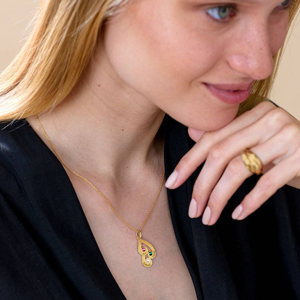 Gravierte Familienkette mit Namen und Geburtssteinen - Gold-Vermeil-4 Gravierte Familienkette mit Namen und Geburtssteinen - Gold-Vermeil-4 Produktfoto