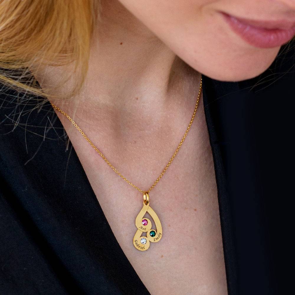 Gravierte Familienkette mit Namen und Geburtssteinen - Gold-Vermeil-5 Gravierte Familienkette mit Namen und Geburtssteinen - Gold-Vermeil-5 Produktfoto