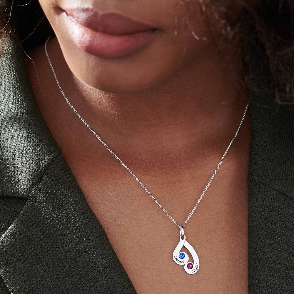 Gravierte Familienkette mit Namen und Geburtssteinen - 925er Sterlingsilber-7 Gravierte Familienkette mit Namen und Geburtssteinen - 925er Sterlingsilber-7 Produktfoto