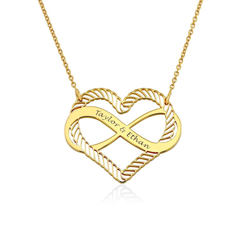 Gravierbare Kette mit Infinity-Herz-Anhänger - Vergoldet-1 Produktfoto