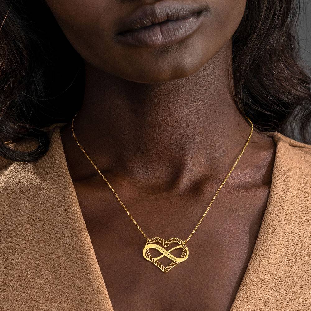 Gravierbare Kette mit Infinity-Herz-Anhänger - Vergoldet-3 Produktfoto