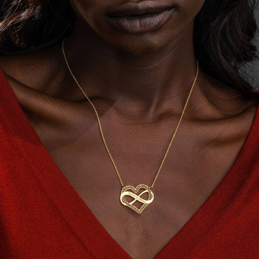 Gravierbare Kette mit Infinity-Herz-Anhänger  - Gold-Vermeil-2 Produktfoto