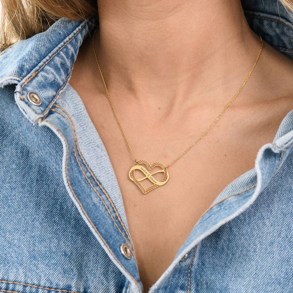 Gravierbare Kette mit Infinity-Herz-Anhänger  - Gold-Vermeil-3 Produktfoto