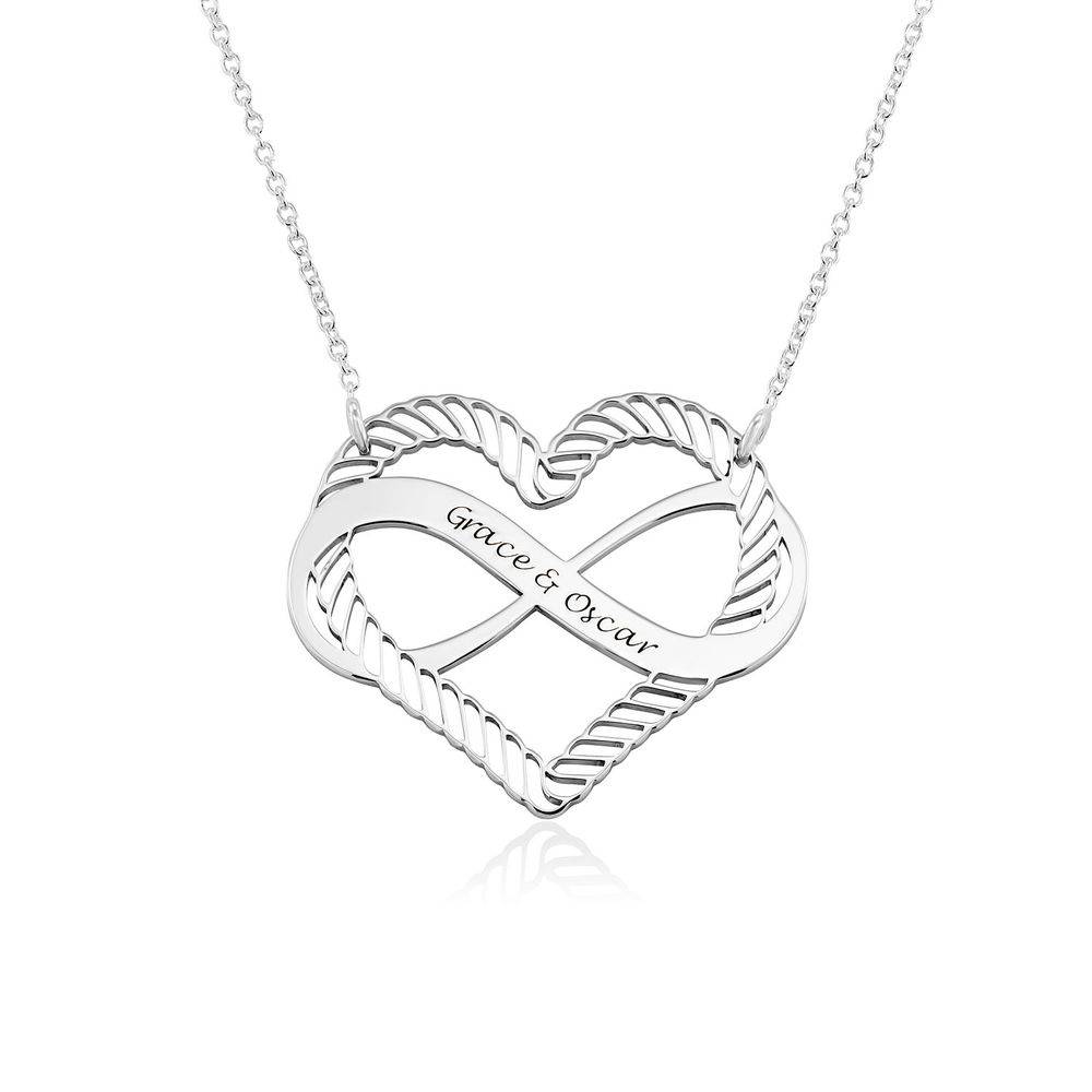 Gravierbare Kette mit Infinity-Herz-Anhänger - 925er Sterlingsilber-1 Produktfoto