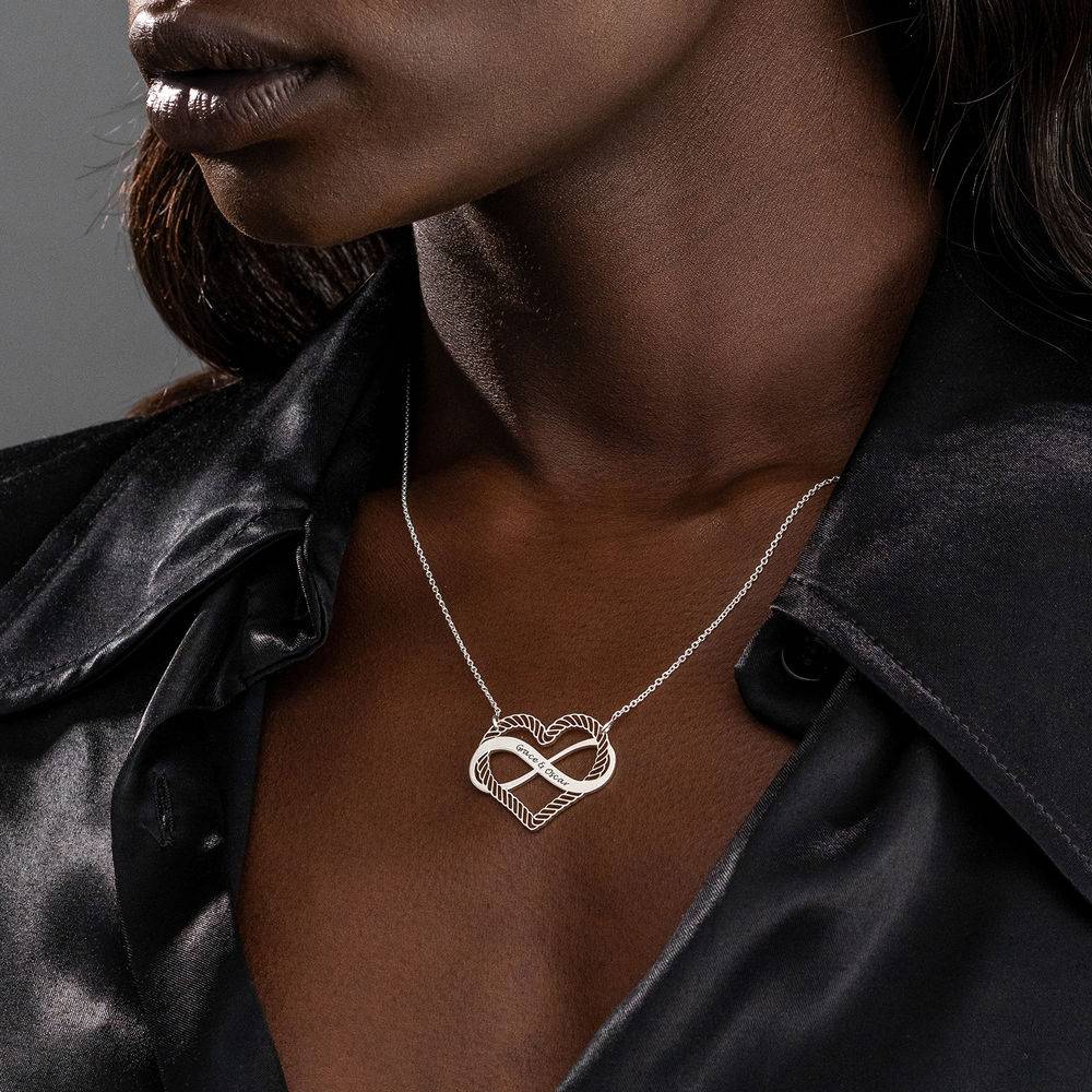 Gravierbare Kette mit Infinity-Herz-Anhänger - 925er Sterlingsilber-5 Produktfoto