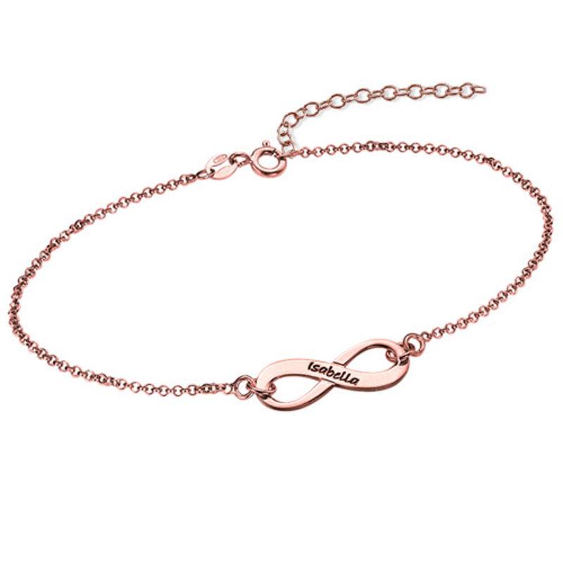Gravierbares Unendlichkeitsarmband - rosévergoldetes Sterlingsilber-2 Produktfoto