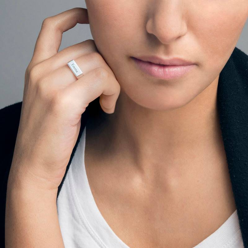 Gravierbarer Siegelring für Frauen - 925er Sterlingsilber-3 Gravierbarer Siegelring für Frauen - 925er Sterlingsilber-3 Produktfoto