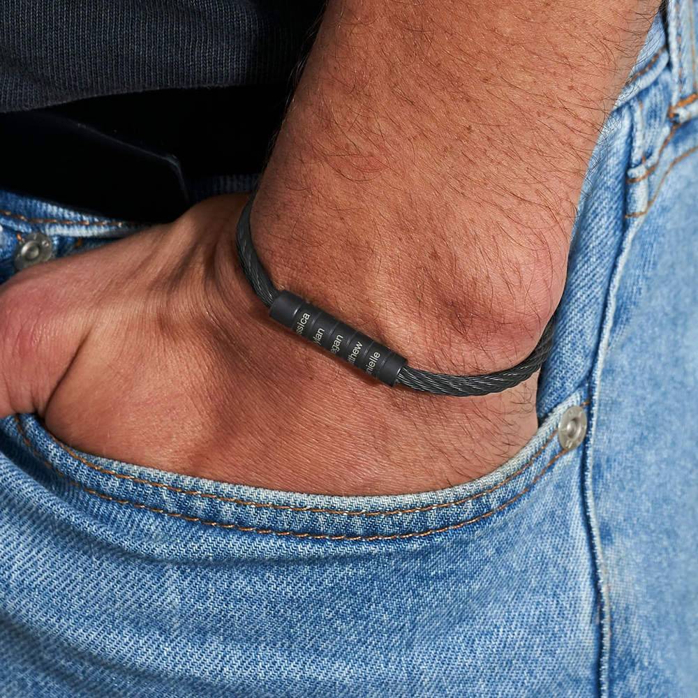 Gravierbares Twist Armband - schwarzer Edelstahl-3 Produktfoto