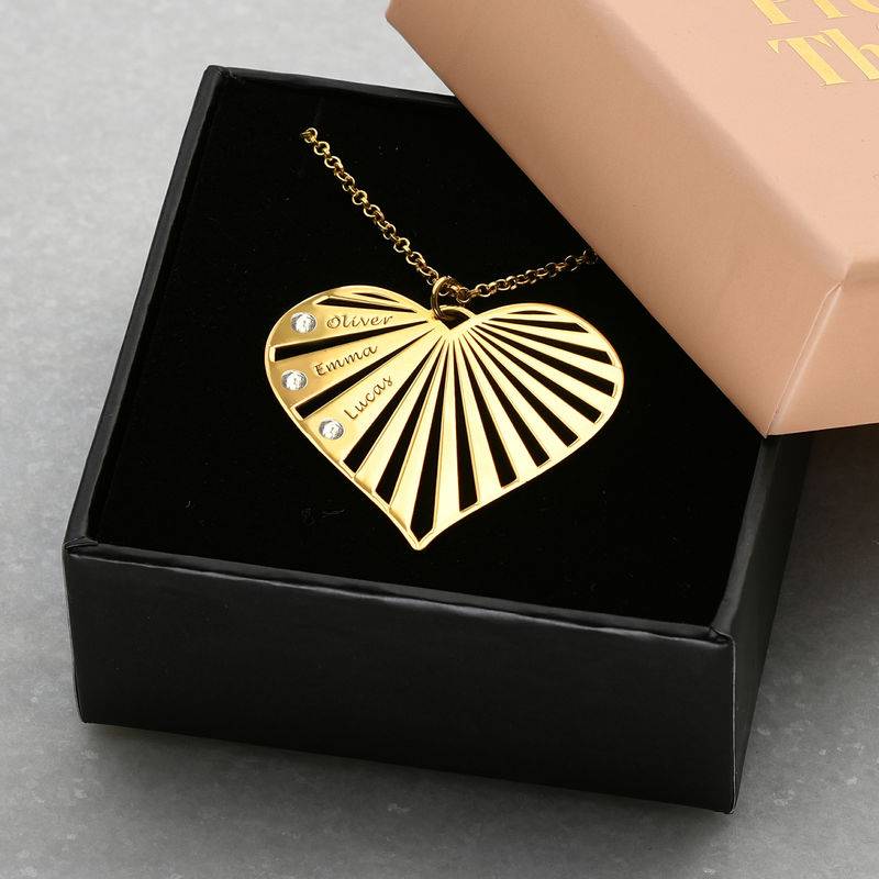 Familienkette mit gravierbarem Herzanhänger und Diamanten - Gold-Vermeil-4 Familienkette mit gravierbarem Herzanhänger und Diamanten - Gold-Vermeil-4 Produktfoto