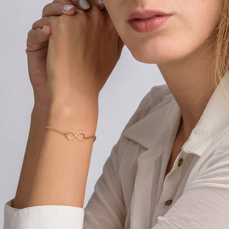 Armband / Fußkettchen mit Unendlichkeitssymbol - vergoldetes Sterlingsilber-2 Produktfoto