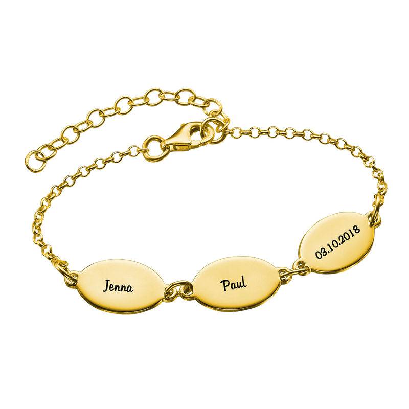 Mutterarmband mit Kindernamen - vergoldetes Sterlingsilber-2 Mutterarmband mit Kindernamen - vergoldetes Sterlingsilber-2 Produktfoto