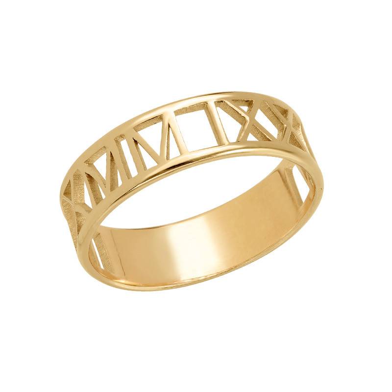 Ring mit römischen Zahlen für Frauen - Vergoldet-1 Ring mit römischen Zahlen für Frauen - Vergoldet-1 Produktfoto