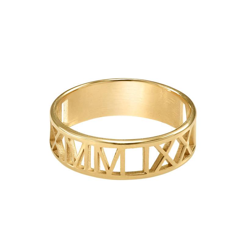 Ring mit römischen Zahlen für Frauen - Vergoldet-2 Ring mit römischen Zahlen für Frauen - Vergoldet-2 Produktfoto