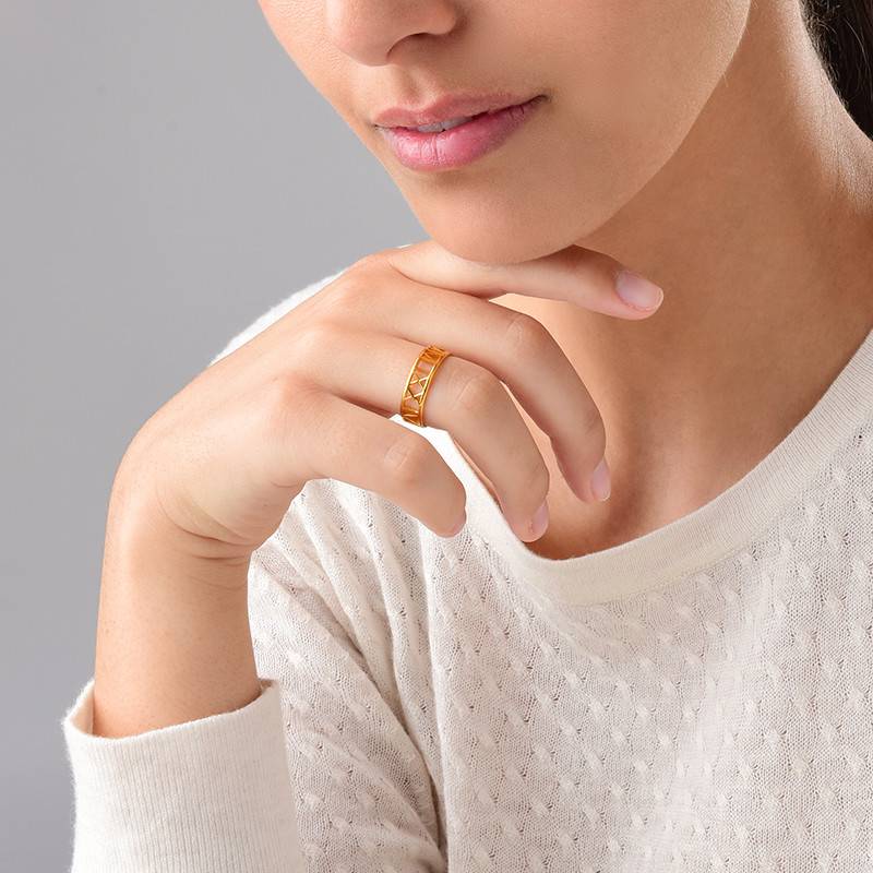 Ring mit römischen Zahlen für Frauen - Vergoldet-3 Ring mit römischen Zahlen für Frauen - Vergoldet-3 Produktfoto