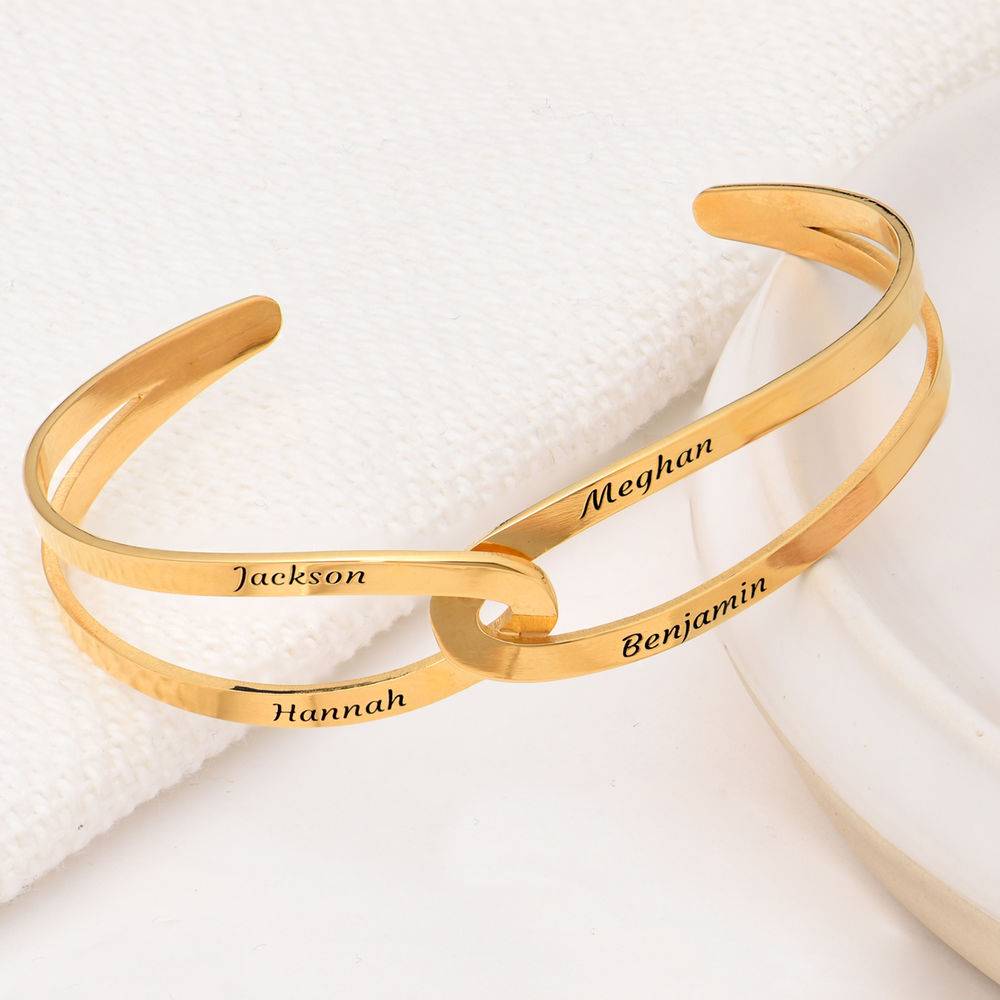 Hand in Hand - gravierter Armreif - Gold-Vermeil-1 Produktfoto