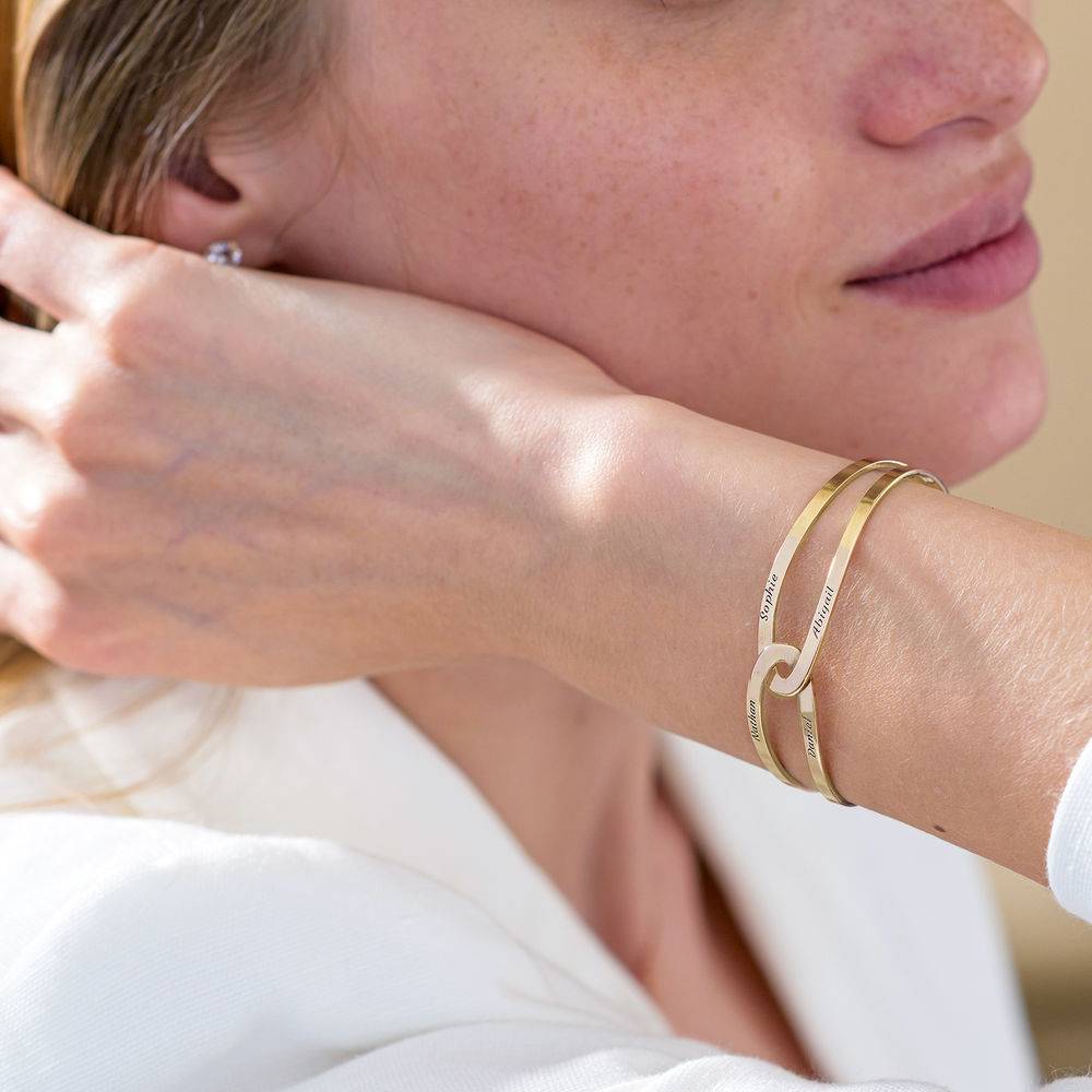 Hand in Hand - gravierter Armreif - Gold-Vermeil-6 Produktfoto