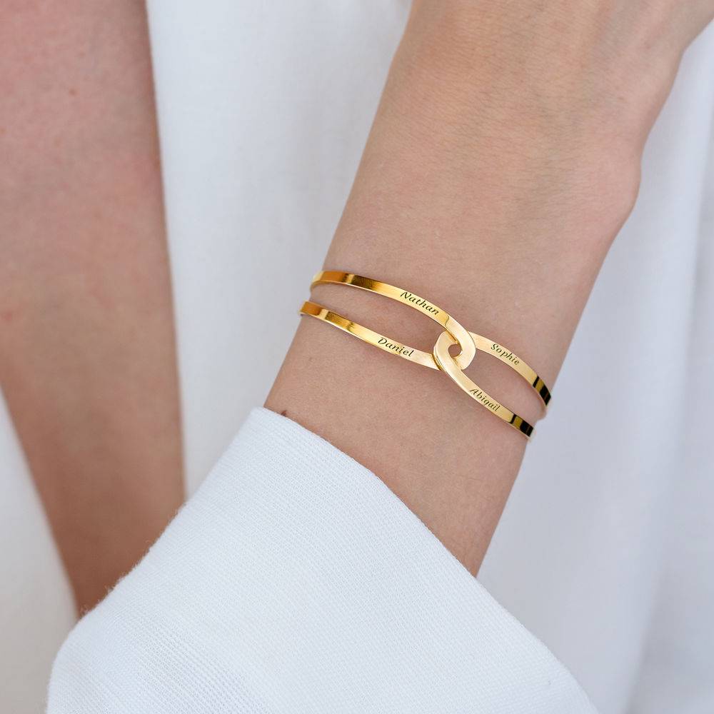 Hand in Hand - gravierter Armreif - Gold-Vermeil-3 Produktfoto
