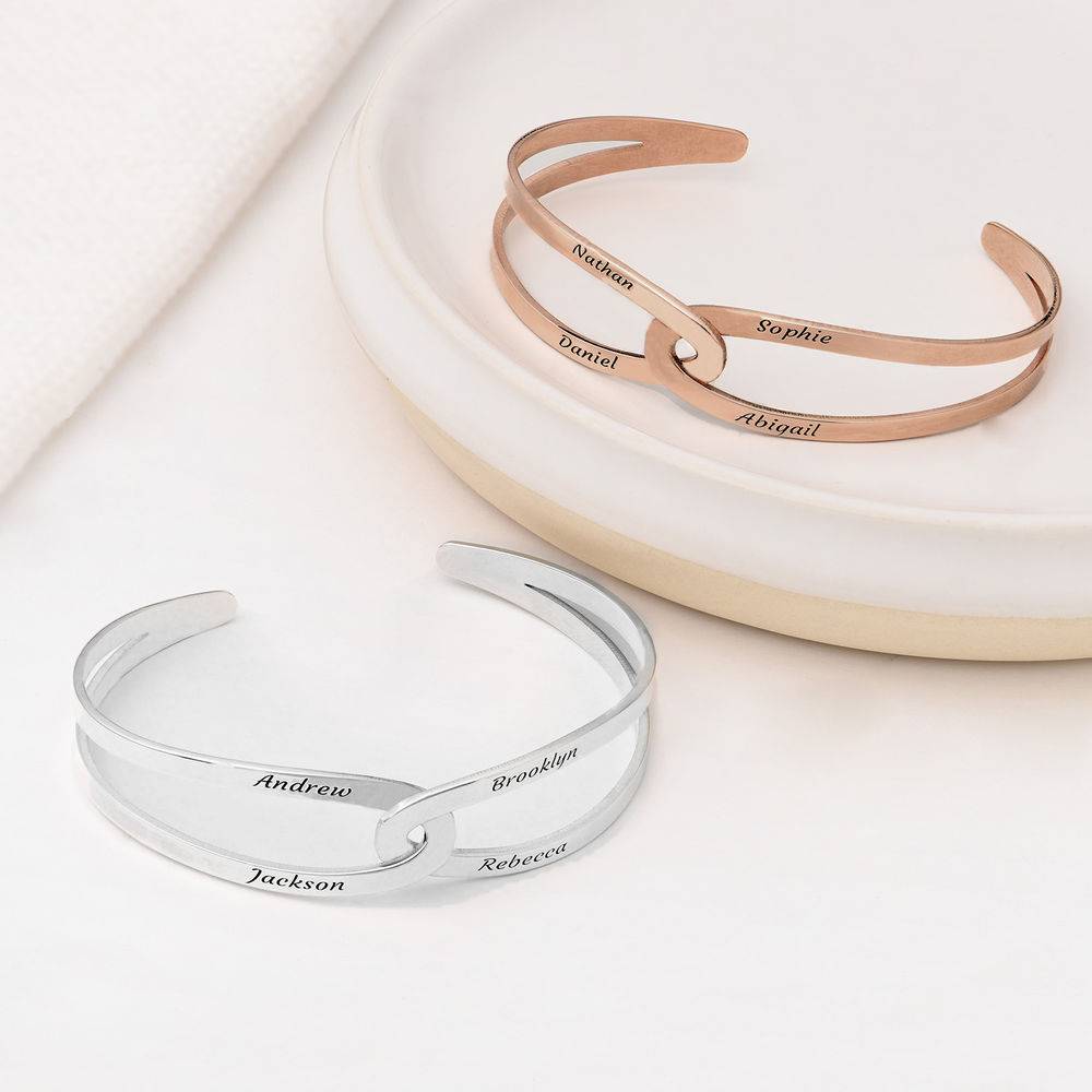 Hand in Hand - gravierter Armreif - rosévergoldetes Sterlingsilber-1 Produktfoto