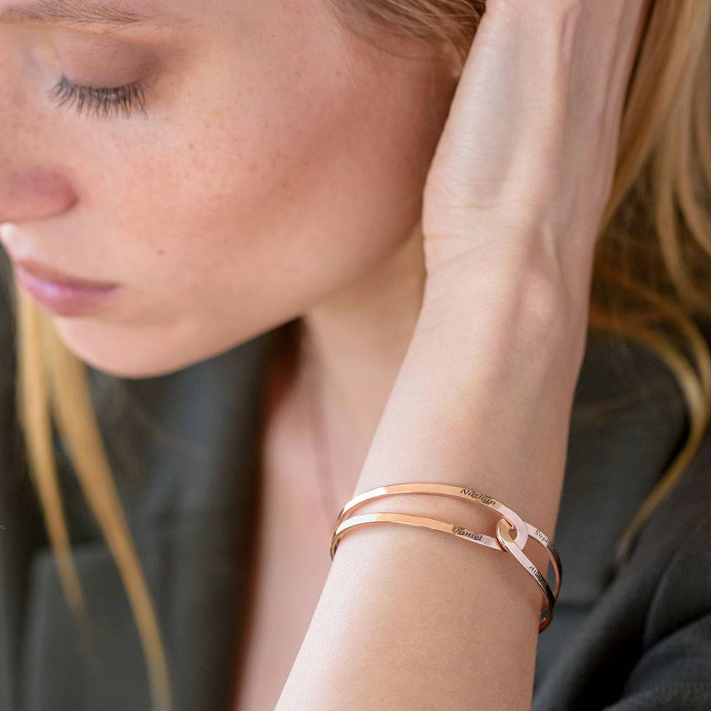 Hand in Hand - gravierter Armreif - rosévergoldetes Sterlingsilber-7 Produktfoto