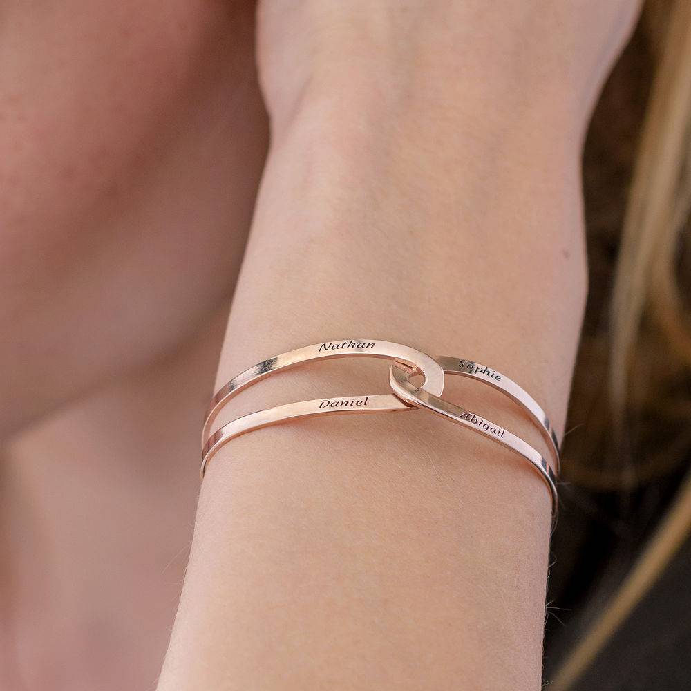 Hand in Hand - gravierter Armreif - rosévergoldetes Sterlingsilber-2 Produktfoto