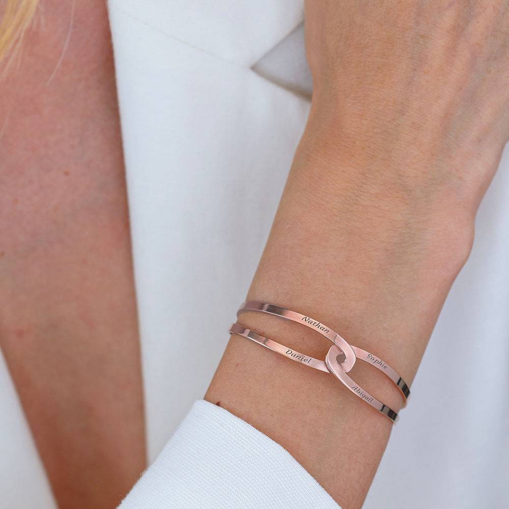 Hand in Hand - gravierter Armreif - rosévergoldetes Sterlingsilber-5 Produktfoto