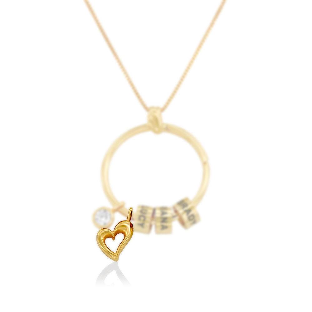 Herz-Charm für Linda Kreisanhänger-Kette - vergoldetes Sterlingsilber-2 Produktfoto