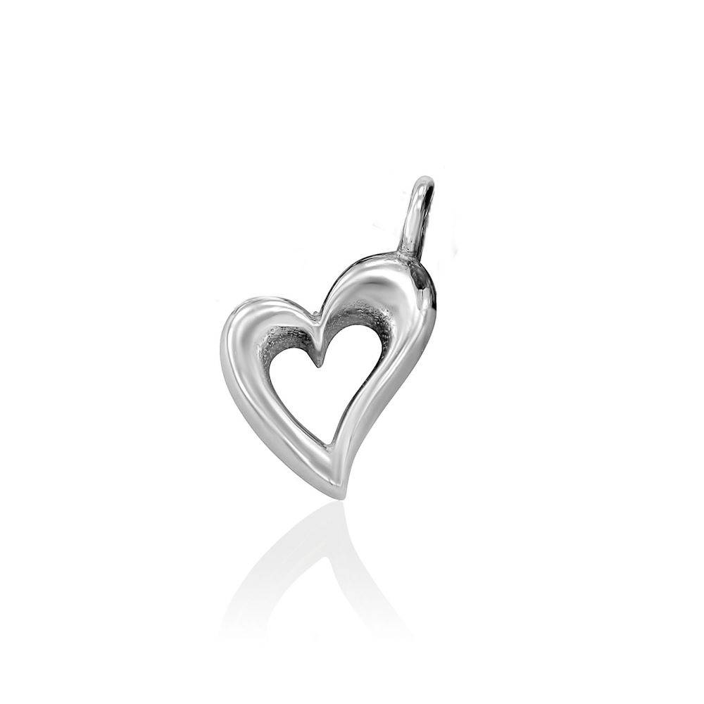 Herz-Charm  für Linda Kreisanhänger-Kette - Silber-1 Produktfoto