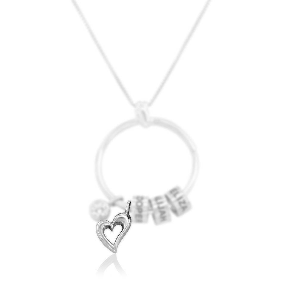 Herz-Charm  für Linda Kreisanhänger-Kette - Silber-2 Produktfoto