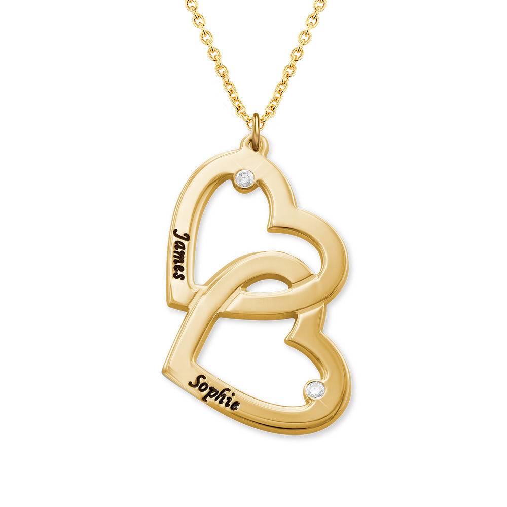 Herz an Herz - Kette mit Diamanten - in Vergoldung-1 Produktfoto