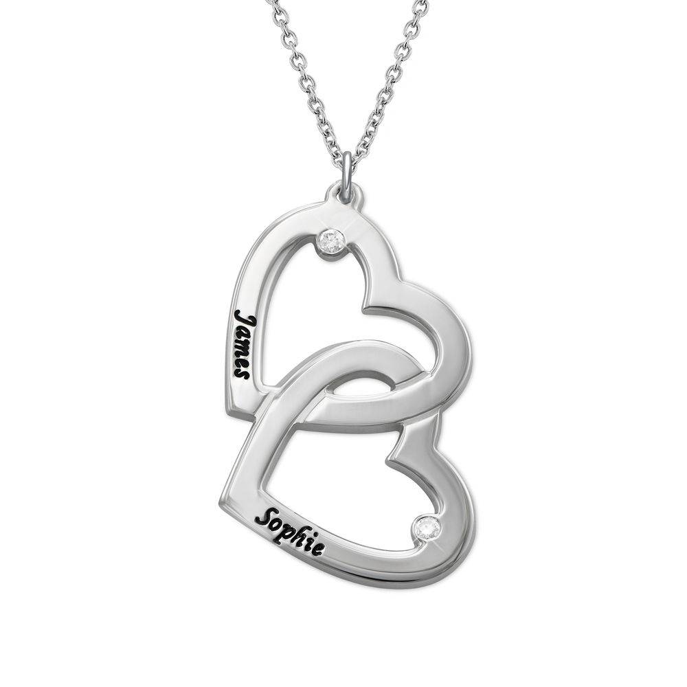 Herz an Herz - Kette mit Diamanten - in Silber-1 Produktfoto