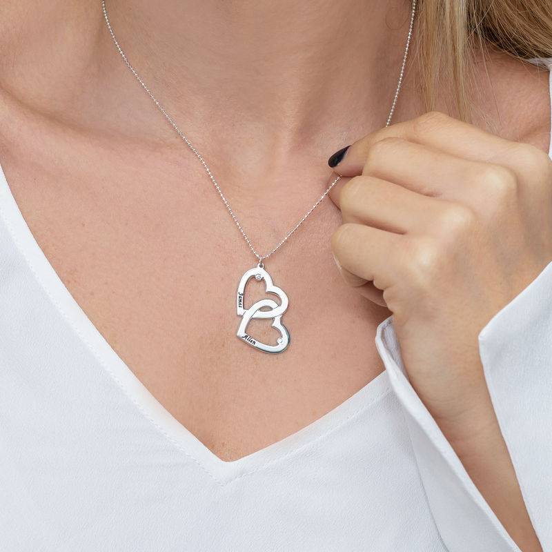 Herz an Herz - Kette mit Diamanten - in Silber-3 Produktfoto