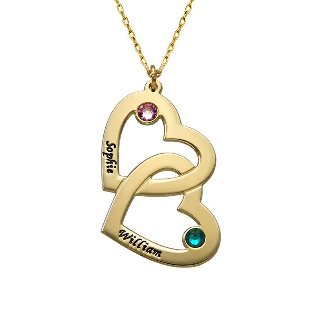 Herz an Herz - Kette mit Geburtssteinen - 417er Gelbgold-4 Herz an Herz - Kette mit Geburtssteinen - 417er Gelbgold-4 Produktfoto